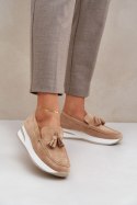 Mokasyny Model Challavia G-55 Beige - Step in style Step in style Mokasyny Model Challavia G-55 Beige - Step in style Step in style