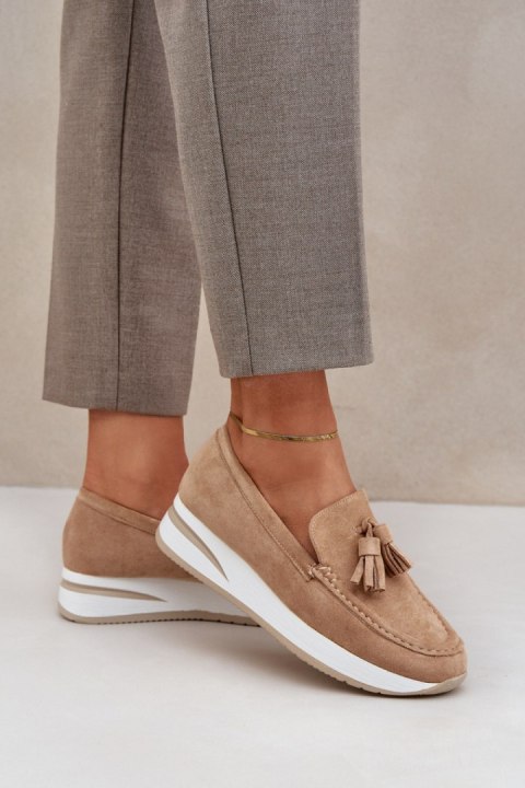 Mokasyny Model Challavia G-55 Beige - Step in style Step in style Mokasyny Model Challavia G-55 Beige - Step in style Step in style
