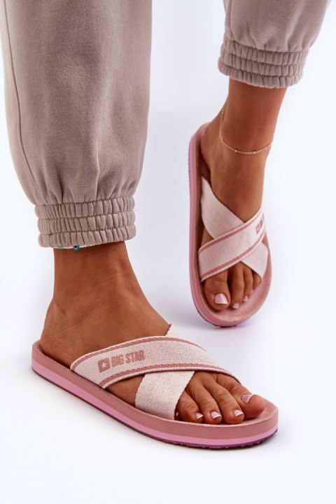 Sandał Klapki Model Big Star NN274A058 Pink - Step in style Step in style Sandał Klapki Model Big Star NN274A058 Pink - Step in style Step in style
