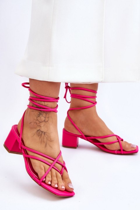 Sandały wiązane Model Secret Love LOLA5023 Pink - Step in style Step in style Sandały wiązane Model Secret Love LOLA5023 Pink - Step in style Step in style
