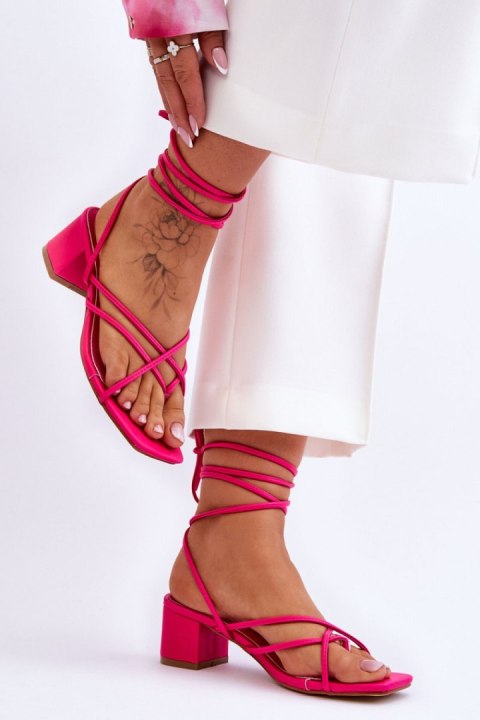 Sandały wiązane Model Secret Love LOLA5023 Pink - Step in style Step in style Sandały wiązane Model Secret Love LOLA5023 Pink - Step in style Step in style