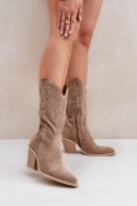 Botki Model Salive 7650A Dark Beige - Step in style Step in style Botki Model Salive 7650A Dark Beige - Step in style Step in style