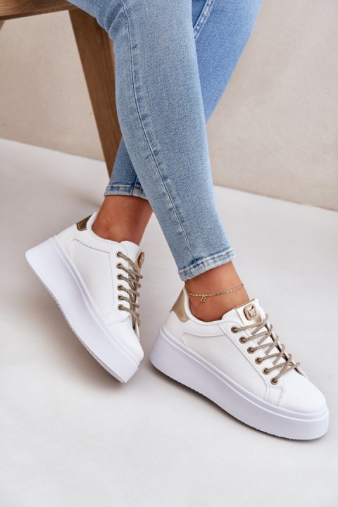 Buty Sportowe Model Fonetha NB751 White/Gold - Step in style Step in style Buty Sportowe Model Fonetha NB751 White/Gold - Step in style Step in style