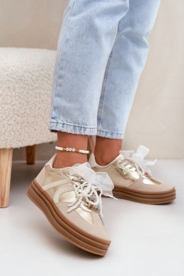 Buty Sportowe Model Vinness C3033 Beige/Gold - Step in style Step in style