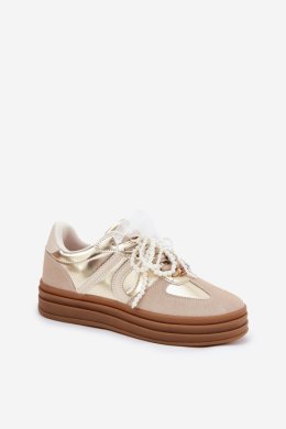 Buty Sportowe Model Vinness C3033 Beige/Gold - Step in style Step in style