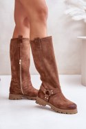 Kozaki Model Lewski 3615 Brown Zamsz - Step in style Step in style Kozaki Model Lewski 3615 Brown Zamsz - Step in style Step in style