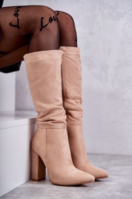 Kozaki Model Tressa NS1299 Dark Beige Zamsz - Step in style Step in style