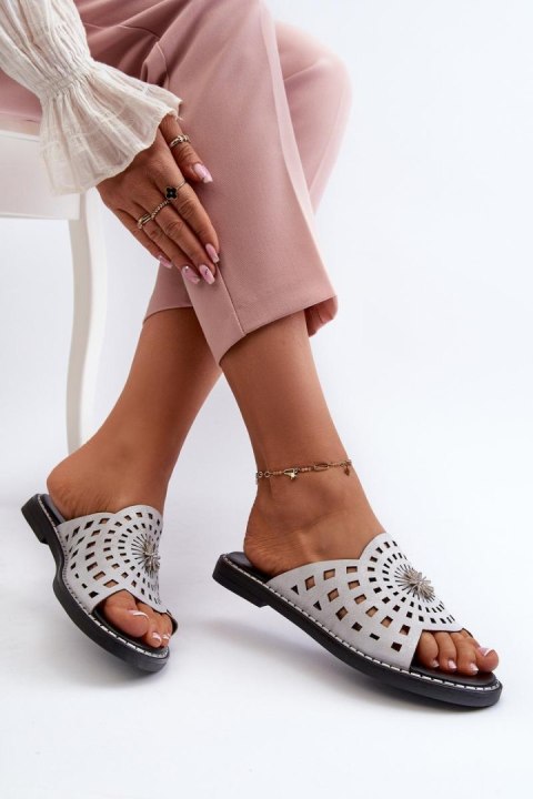 Sandał Klapki Model Ebirena RMR2266-4 Silver - Step in style Step in style Sandał Klapki Model Ebirena RMR2266-4 Silver - Step in style Step in style