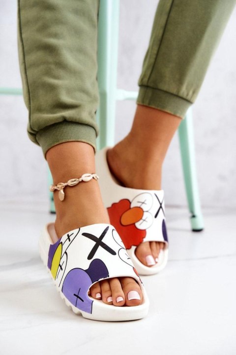 Sandał Klapki Model Monsters CK240P White - Step in style Step in style Sandał Klapki Model Monsters CK240P White - Step in style Step in style