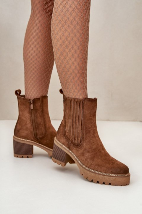 Botki Model Nevitas KE218 Dark Brown - Step in style Step in style Botki Model Nevitas KE218 Dark Brown - Step in style Step in style