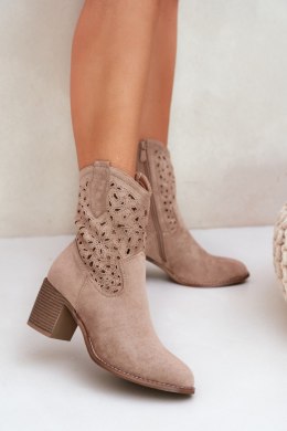 Botki Model S.Barski HY51-125 Beige - Step in style Step in style