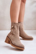 Botki Model Vailia RMR2460-21 Beige - Step in style Step in style Botki Model Vailia RMR2460-21 Beige - Step in style Step in style