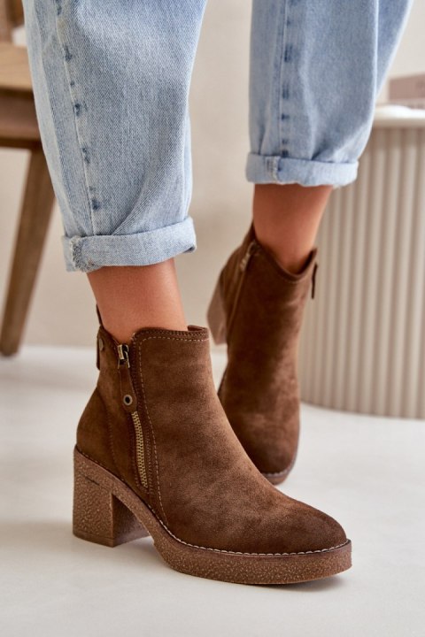 Botki Model Velarilla KE221 Dark Brown - Step in style Step in style Botki Model Velarilla KE221 Dark Brown - Step in style Step in style