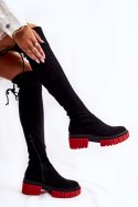 Kozaki Model Cheera UK105P Black/Red Zamsz - Step in style Step in style Kozaki Model Cheera UK105P Black/Red Zamsz - Step in style Step in style