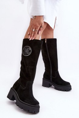 Kozaki Model Lewski 3367 Black Zamsz - Step in style Step in style