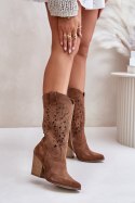 Kozaki Model Lewski 3609 Brown Zamsz - Step in style Step in style Kozaki Model Lewski 3609 Brown Zamsz - Step in style Step in style