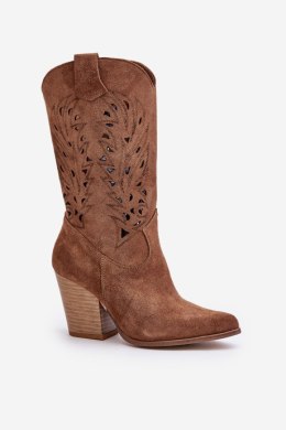Kozaki Model Lewski 3609 Brown Zamsz - Step in style Step in style