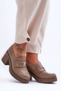 Półbuty Model Dunadia 20148 Dark Beige Skóra - Step in style Step in style