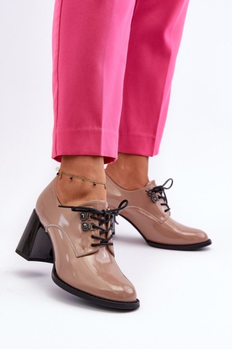 Półbuty Model Nelione 63510 Beige lakier - Step in style Step in style