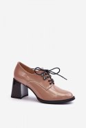 Półbuty Model Nelione 63510 Beige lakier - Step in style Step in style