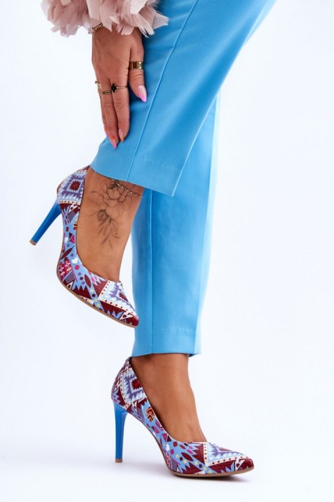 Szpilki Model Lewski Shoes 2659 Blue/Red - Step in style Step in style Szpilki Model Lewski Shoes 2659 Blue/Red - Step in style Step in style