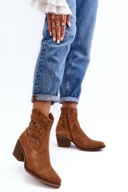 Botki Model DA SN622-20 Camel Zamsz - Step in style Step in style