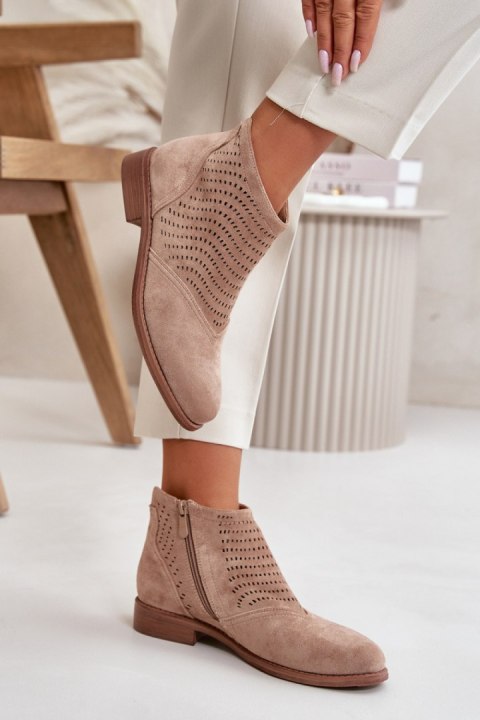 Botki Model S.Barski HY42-076 Beige - Step in style Step in style Botki Model S.Barski HY42-076 Beige - Step in style Step in style