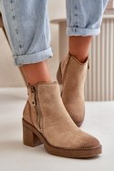Botki Model Velarilla KE221 Beige - Step in style Step in style Botki Model Velarilla KE221 Beige - Step in style Step in style