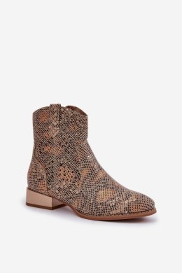 Botki Modele Neliawen ASA197-30 Gold/Wzór - Step in style Step in style