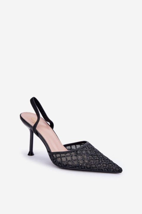 Szpilki Model Berilae B1639-202 Black Brokat - Step in style Step in style Szpilki Model Berilae B1639-202 Black Brokat - Step in style Step in style
