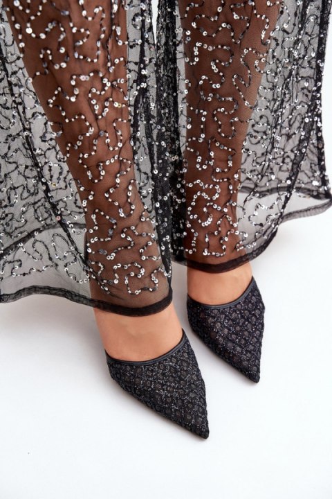 Szpilki Model Berilae B1639-202 Black Brokat - Step in style Step in style Szpilki Model Berilae B1639-202 Black Brokat - Step in style Step in style