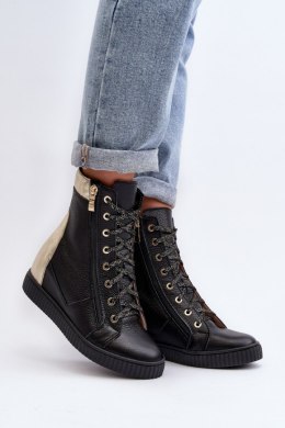 Trampki na koturnie Model Zazoo 3081 Black - Step in style Step in style