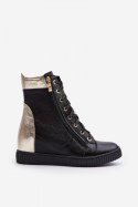 Trampki na koturnie Model Zazoo 3081 Black - Step in style Step in style Trampki na koturnie Model Zazoo 3081 Black - Step in style Step in style