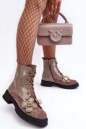 Botki Model DA MR870-76 Grey/Brown - Step in style Step in style Botki Model DA MR870-76 Grey/Brown - Step in style Step in style