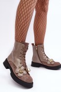 Botki Model DA MR870-76 Grey/Brown - Step in style Step in style Botki Model DA MR870-76 Grey/Brown - Step in style Step in style
