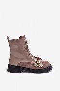 Botki Model DA MR870-76 Grey/Brown - Step in style Step in style Botki Model DA MR870-76 Grey/Brown - Step in style Step in style