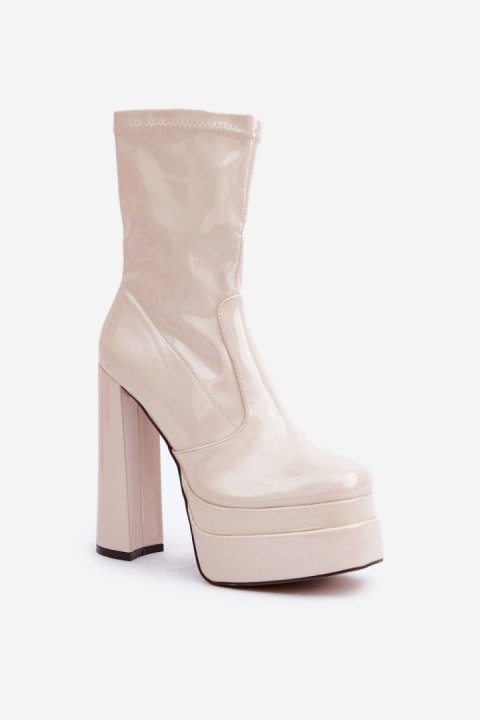 Botki Model Lotisha C-244 Beige - Step in style Step in style Botki Model Lotisha C-244 Beige - Step in style Step in style