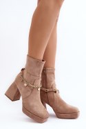 Botki Model Tiselo 168-500 Beige - Step in style Step in style Botki Model Tiselo 168-500 Beige - Step in style Step in style