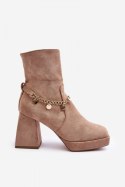 Botki Model Tiselo 168-500 Beige - Step in style Step in style Botki Model Tiselo 168-500 Beige - Step in style Step in style