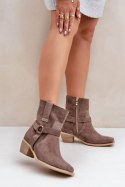 Botki Model Zazoo 3444/2 Brown Zamsz - Step in style Step in style Botki Model Zazoo 3444/2 Brown Zamsz - Step in style Step in style