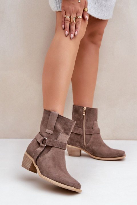 Botki Model Zazoo 3444/2 Brown Zamsz - Step in style Step in style Botki Model Zazoo 3444/2 Brown Zamsz - Step in style Step in style