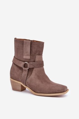 Botki Model Zazoo 3444/2 Brown Zamsz - Step in style Step in style