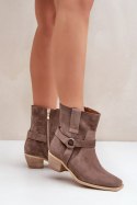 Botki Model Zazoo 3444/2 Brown Zamsz - Step in style Step in style Botki Model Zazoo 3444/2 Brown Zamsz - Step in style Step in style