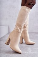 Kozaki Model Tressa NC1299 Beige Zamsz - Step in style Step in style Kozaki Model Tressa NC1299 Beige Zamsz - Step in style Step in style