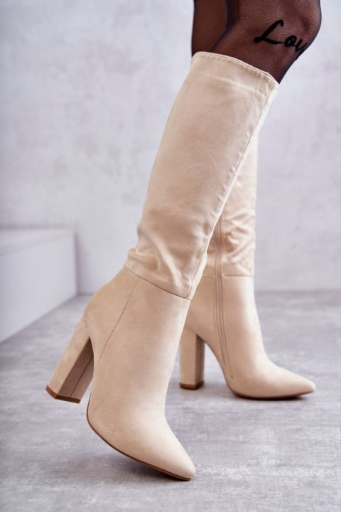 Kozaki Model Tressa NC1299 Beige Zamsz - Step in style Step in style Kozaki Model Tressa NC1299 Beige Zamsz - Step in style Step in style