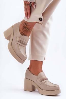 Półbuty Model Gelanor 20157 Beige Skóra - Step in style Step in style