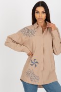 Koszula Damska Model TO-KS-7005.34P Beige - Factory Price Factory Price Koszula Damska Model TO-KS-7005.34P Beige - Factory Price Factory Price