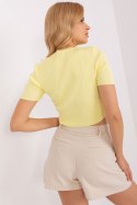 Bluzka Model BA-BZ-2305.32 Light Yellow - Badu Badu Bluzka Model BA-BZ-2305.32 Light Yellow - Badu Badu