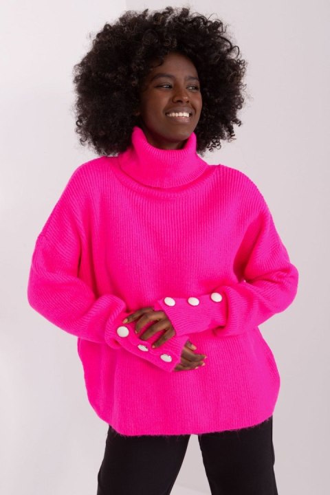 Golf Damski Model BA-SW-015.01P Fluo Pink - Badu Badu Golf Damski Model BA-SW-015.01P Fluo Pink - Badu Badu