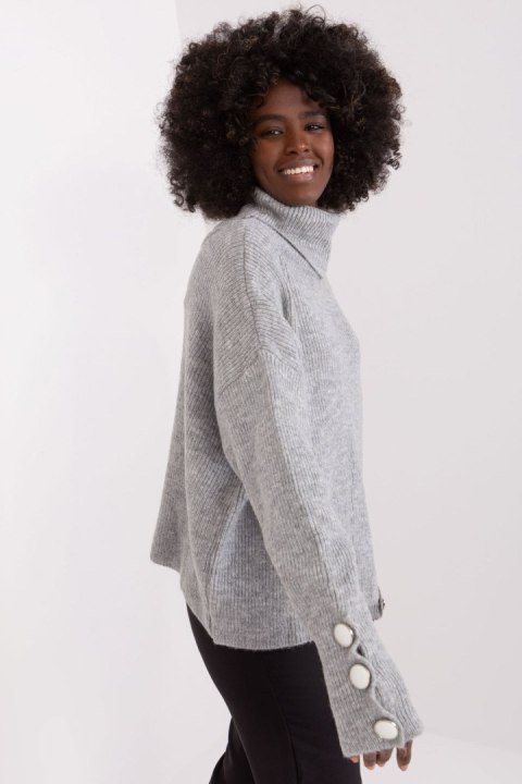 Golf Damski Model BA-SW-015.01P Grey - Badu Badu Golf Damski Model BA-SW-015.01P Grey - Badu Badu